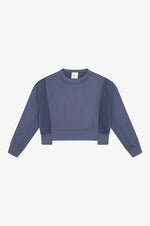TENLY Cotton Fleece Reverse Insert Sweater, Indigo Storm - Flying Ryno
