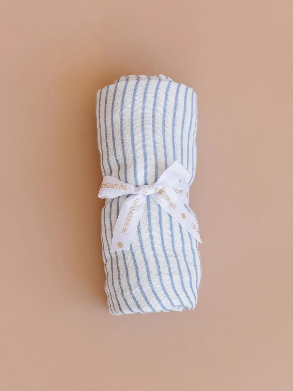 The Blueberry Hill Swaddle Blue Stripe Baby Organic Cotton Muslin Blanket Gift - Flying Ryno