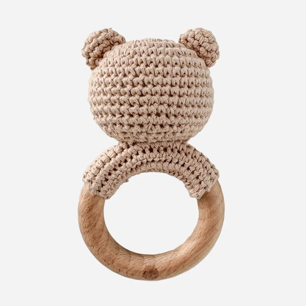 The Blueberry Hill Teether Bear Brown Baby Newborn Toy Rattle - Flying Ryno