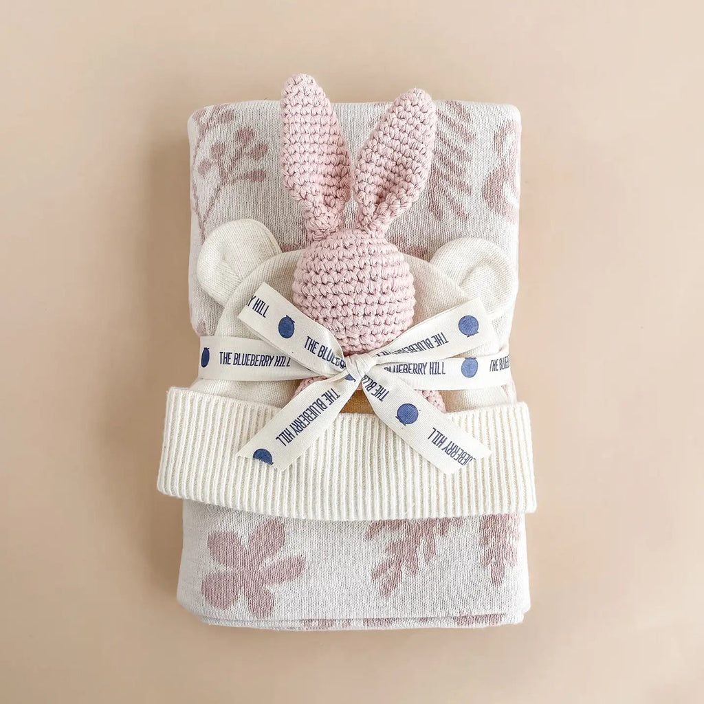 The Blueberry Hill Teether Bunny Pink Rattle Spring Summer Baby Gift - Flying Ryno