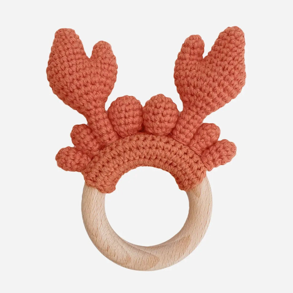 The Blueberry Hill Teether Crab Crocheted Cotton Baby Gift Spring Summer Beach - Flying Ryno