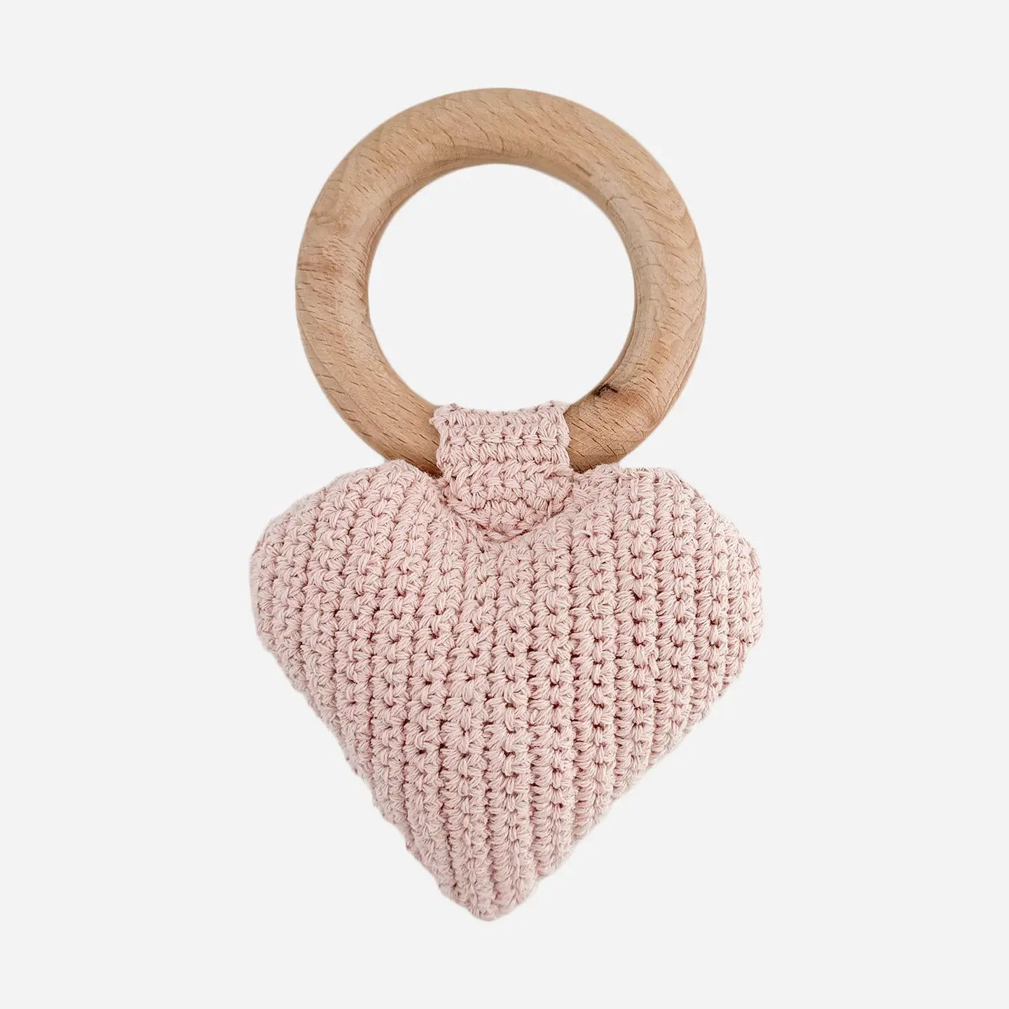 The Blueberry Hill Teether Heart Cotton Crochet Rattle Baby Toy Valentine's - Flying Ryno