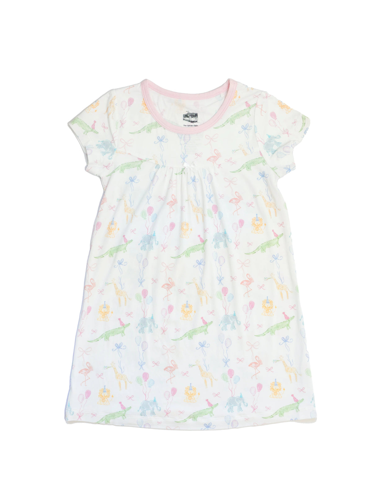 The Uptown Baby Bamboo Nightgown Dress, Birthday Zoo - Flying Ryno