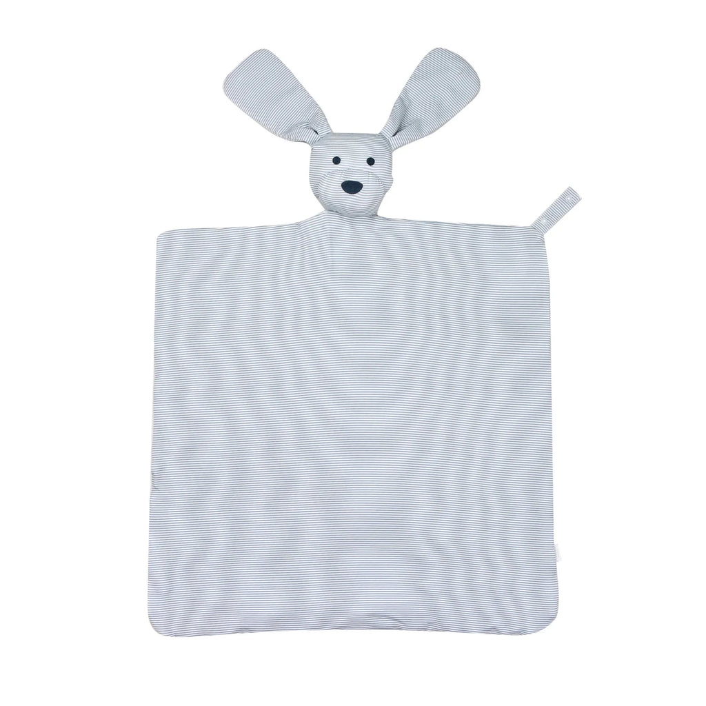The Uptown Baby Dog Lovey Blanket, Dusty Blue Mini-Stripe - Flying Ryno