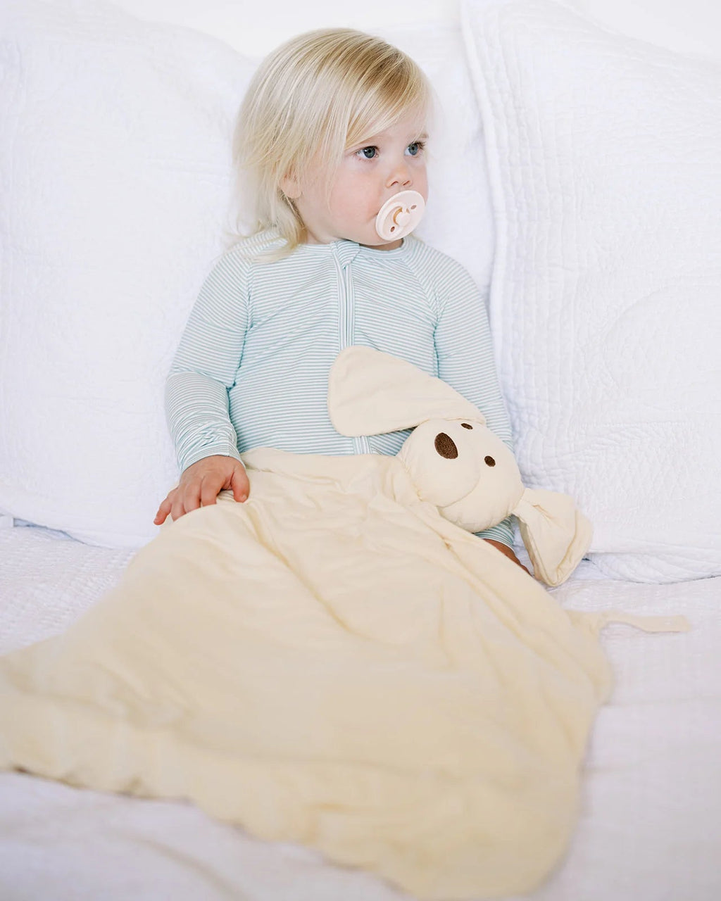 The Uptown Baby Sleep Romper, Pistachio Mini Stripe - Flying Ryno