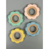 Three Heart Bpa Silicone & Beechwood Teether Ring Flower - Flying Ryno