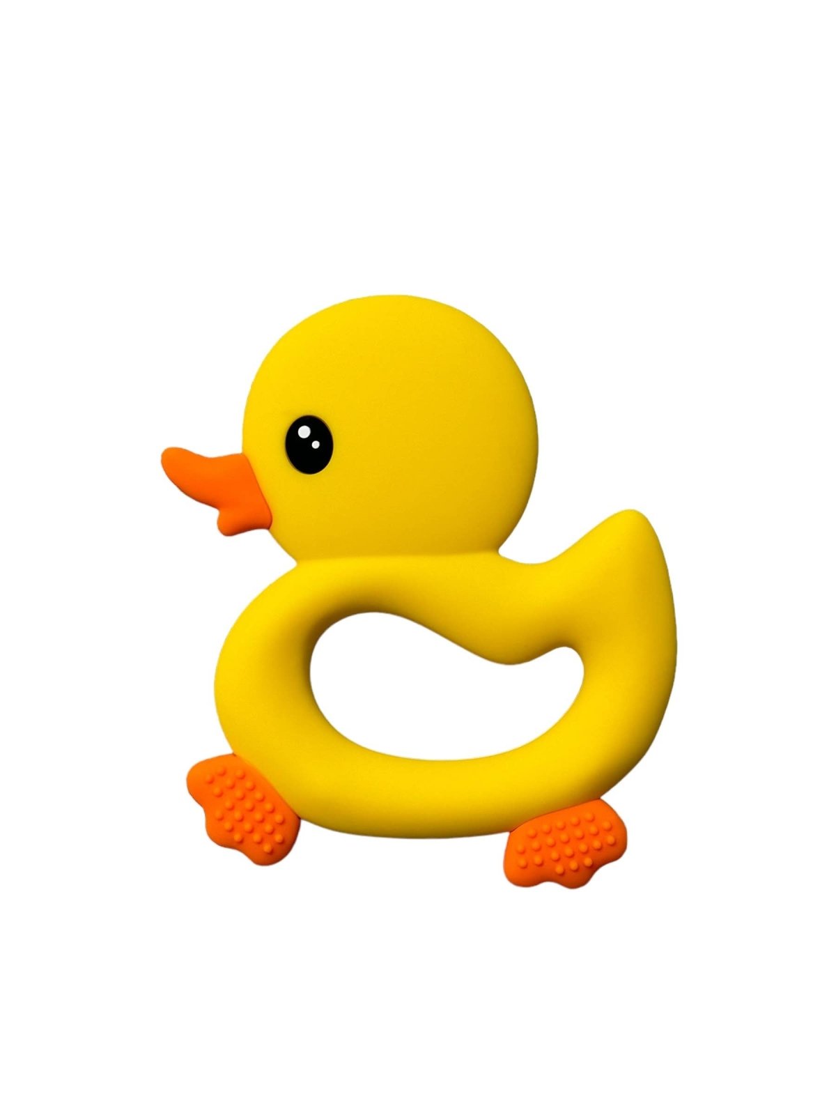 Three Hearts Free Silicone Ducky Teether, Yellow - Flying Ryno