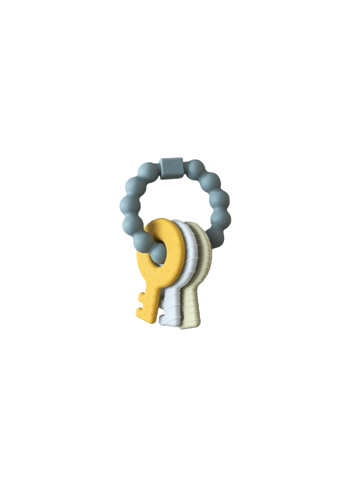 Three Hearts Key Rattle Teether, Slate - Flying Ryno