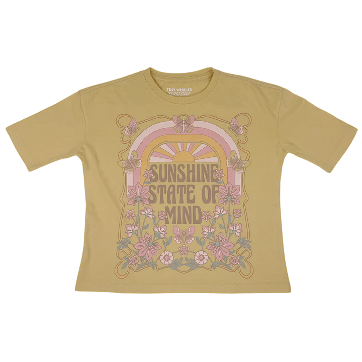 Tiny Whales Cotton Jersey Girls Super Tee Sunshine State - Pollen - Flying Ryno