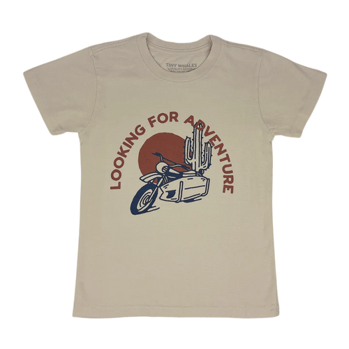 Tiny Whales Looking for Adventure Tee - Parchment - Flying Ryno