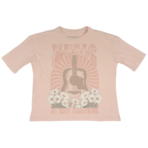 Tiny Whales Music Super Tee - Mineral Faded Pink - Flying Ryno