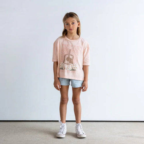 Tiny Whales Music Super Tee - Mineral Faded Pink - Flying Ryno