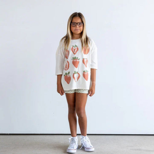 Tiny Whales Strawberry Fields Super Tee - Natural - Flying Ryno