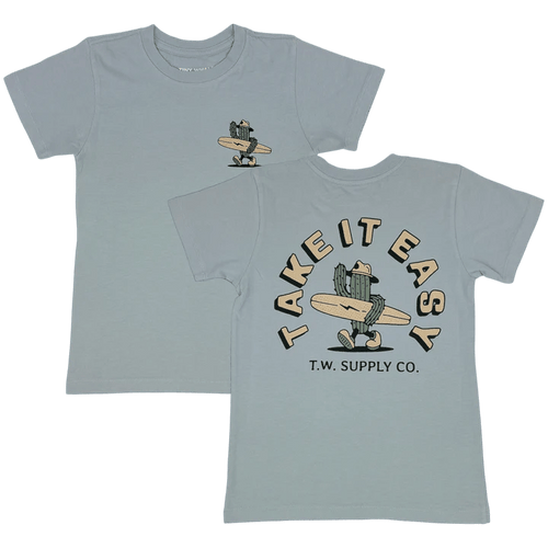 Tiny Whales Take it Easy Tee - Stone Blue - Flying Ryno