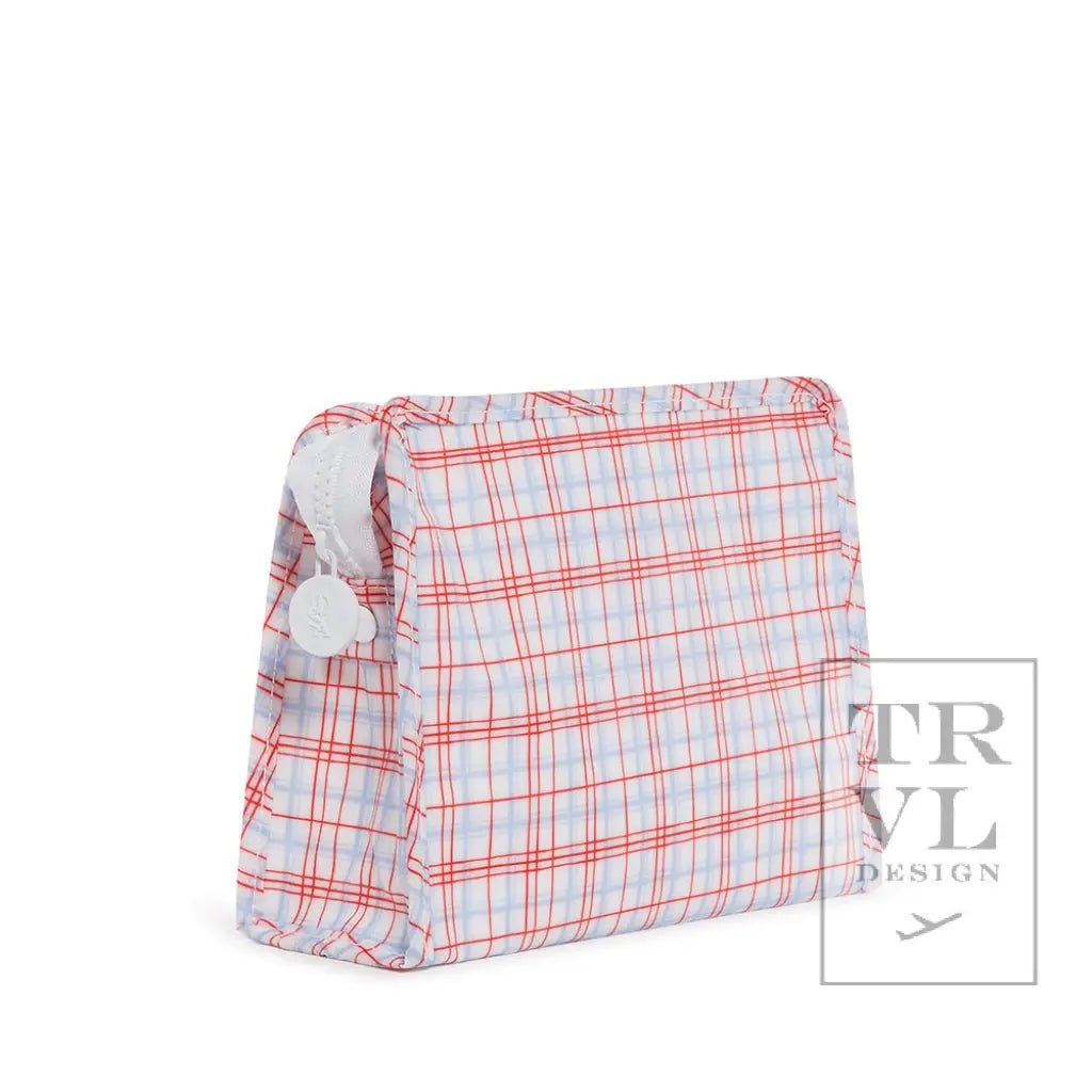 Trvl Design ROADIE MEDIUM Zip Pouch - Classic Plaid Red - Flying Ryno