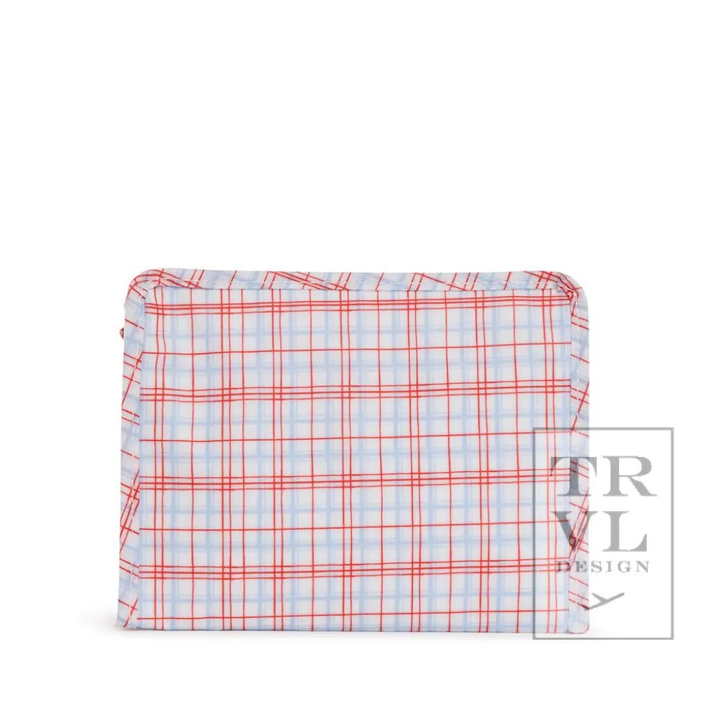 Trvl Design ROADIE MEDIUM Zip Pouch - Classic Plaid Red - Flying Ryno
