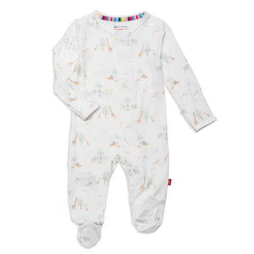 Magnetic Me White Serene Safari Footie - Flying Ryno