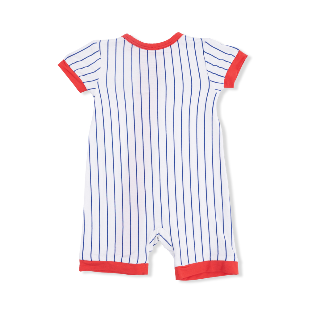 Angel Dear Baseball Stripe - Shortie 2 Way Zipper Romper - Flying Ryno