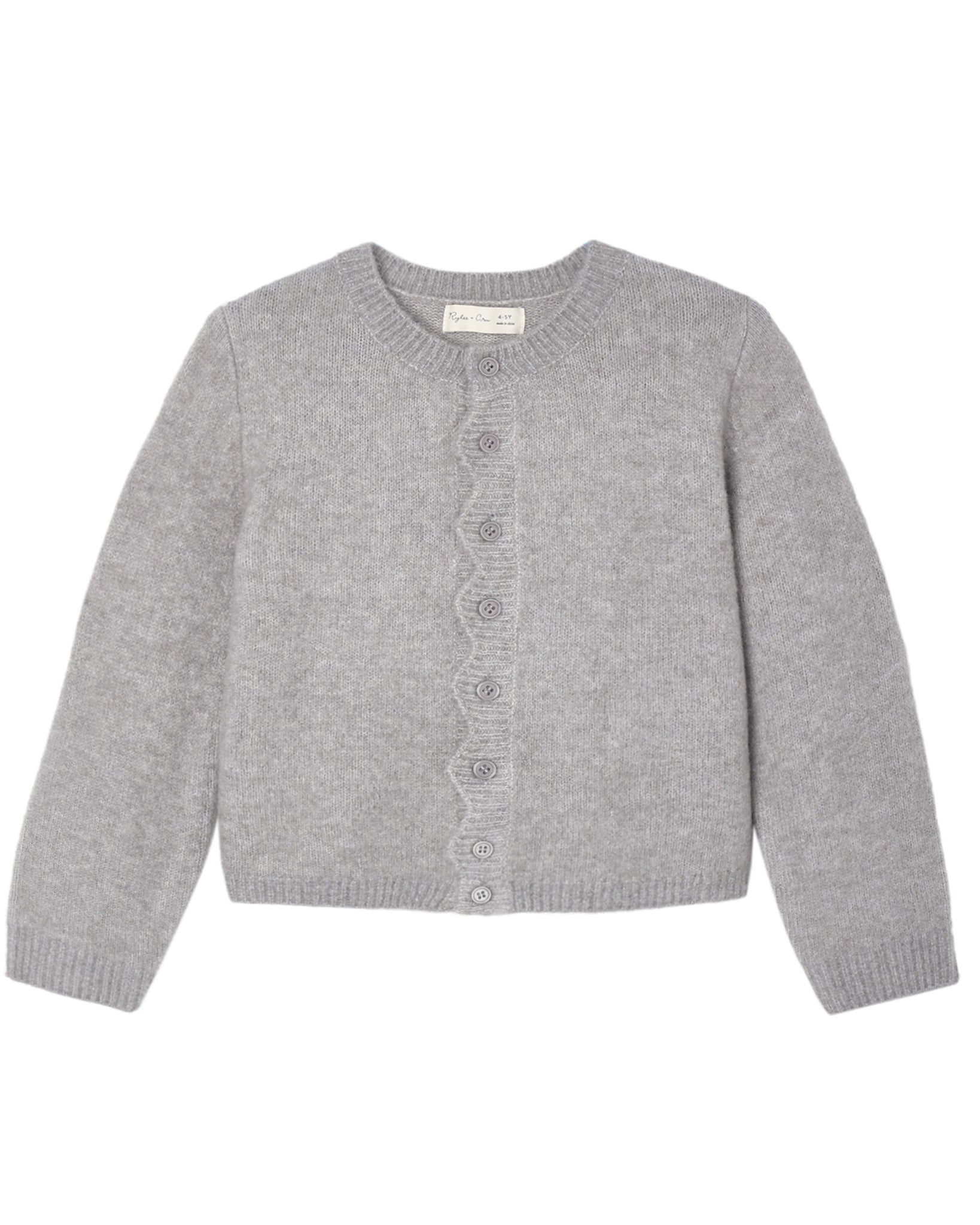 Rylee and Cru Scallop Cardigan, Dusty Blue