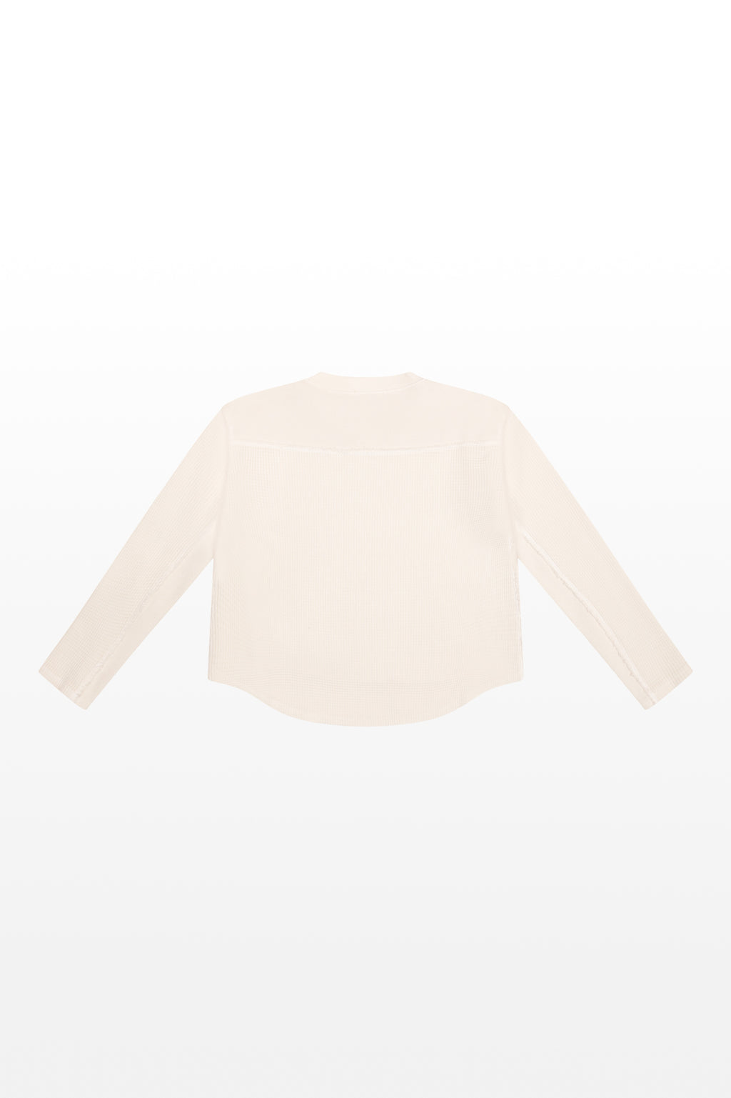 TENLY Waffle Long Sleeve Pullover, Ecru