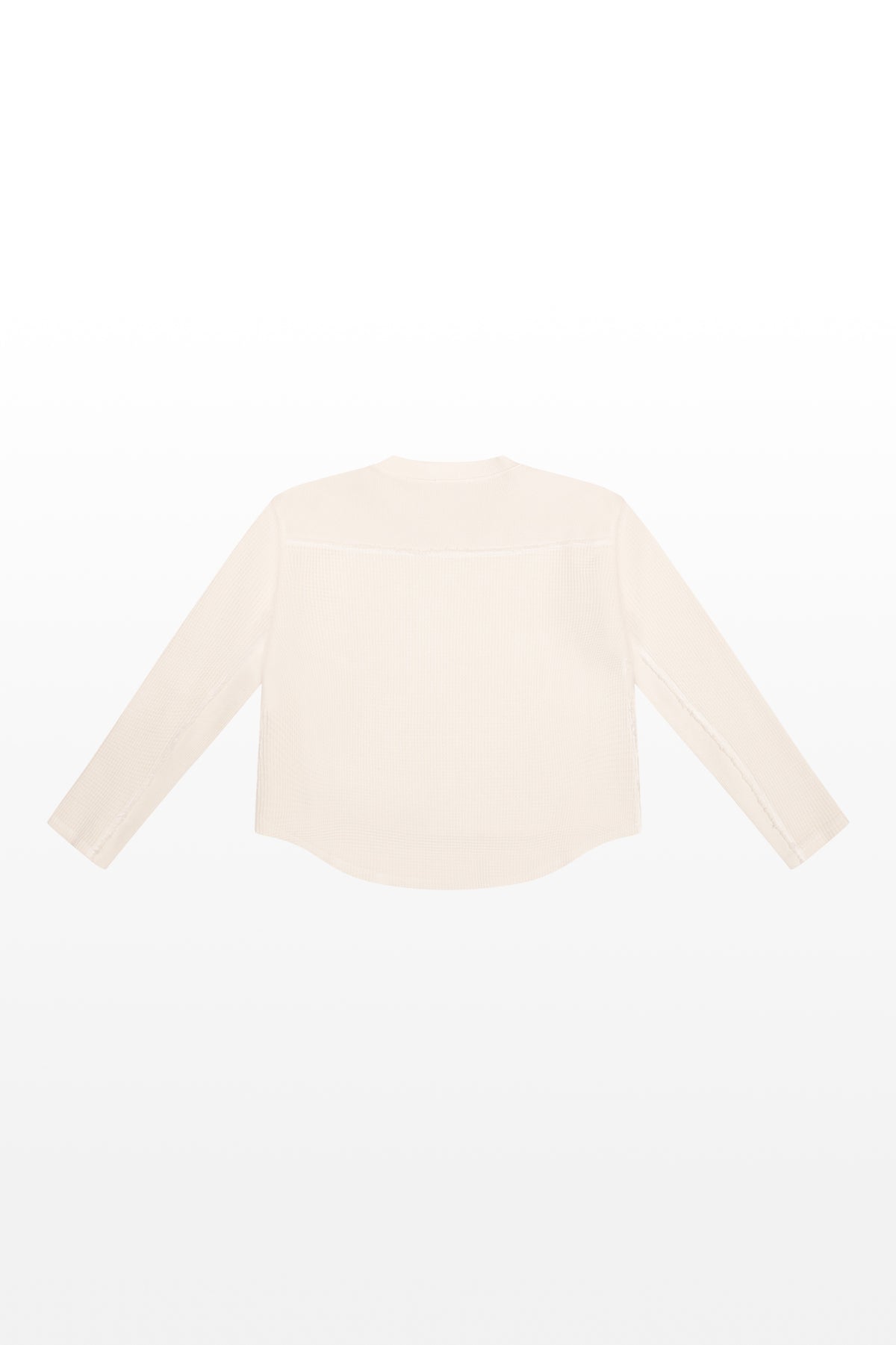 TENLY Waffle Long Sleeve Pullover, Ecru