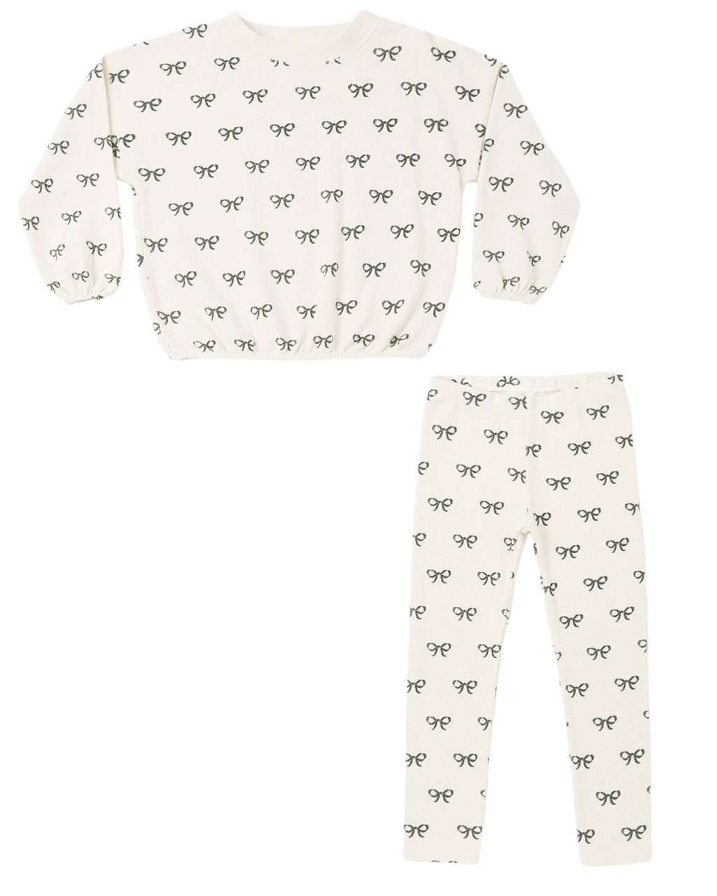 Rylee and Cru Spongey Knit Set, Evergreen Bows