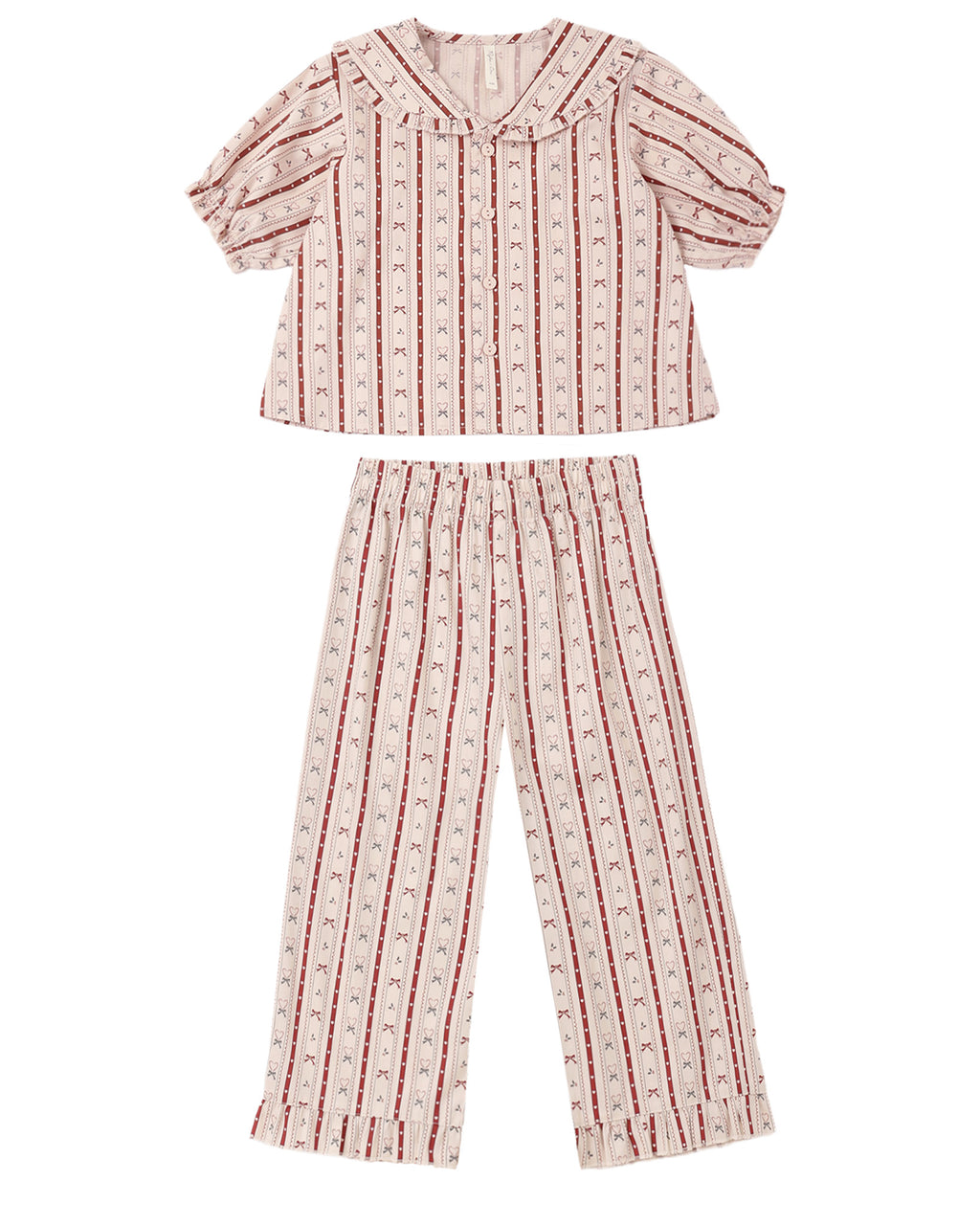 Rylee and Cru Ruffle Pajamas, Candy Cane Lane
