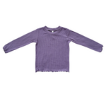 Babysprouts Lettuce Hem Tee and Flare Pants Set - Plum - Flying Ryno