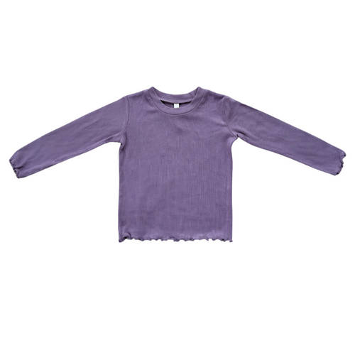 Babysprouts Lettuce Hem Tee and Flare Pants Set - Plum - Flying Ryno