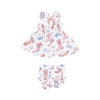 Angel Dear Cowboy Boots Pink Ruffle Strap Smocked Top And Diaper Cover - Flying Ryno