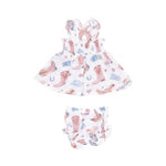 Angel Dear Cowboy Boots Pink Ruffle Strap Smocked Top And Diaper Cover - Flying Ryno