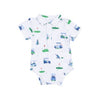 Angel Dear Vintage Golf Carts Blue Polo Bodysuit - Flying Ryno