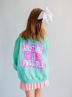 Xoxo By Magpies Anything Is Possible Smiley Sweatshirt | Aqua - Flying Ryno