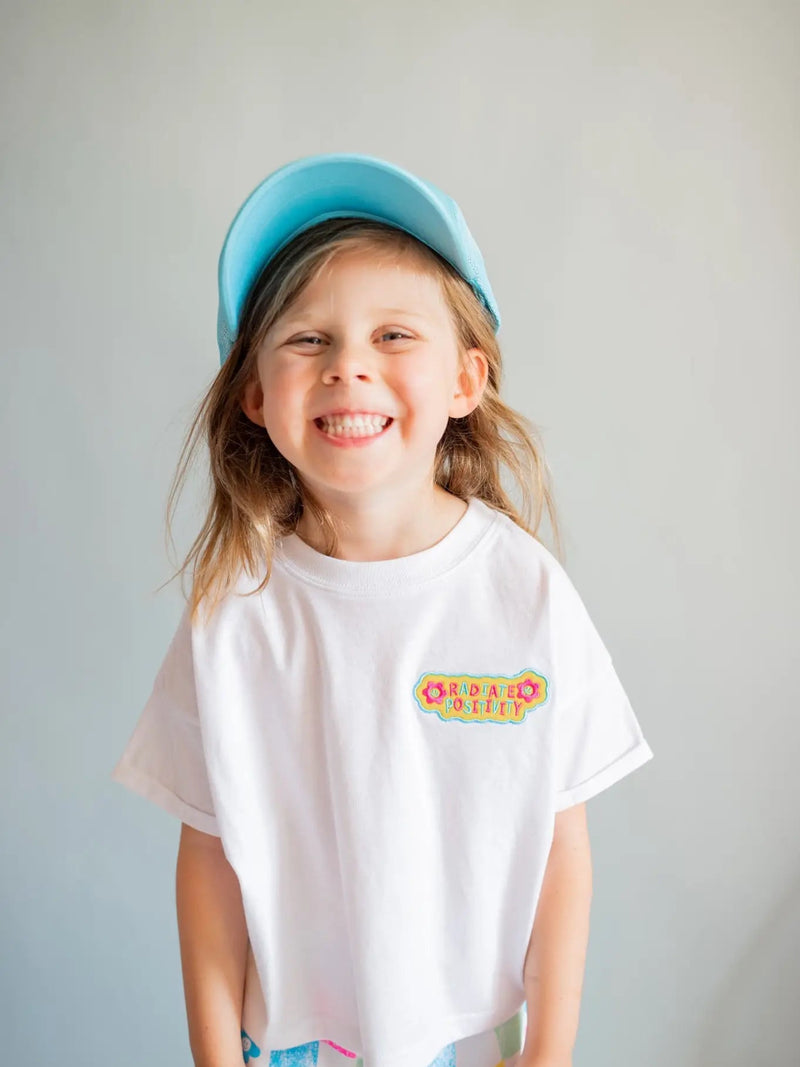 Xoxo By Magpies Radiate Positivity Embroidered Tee | White - Flying Ryno