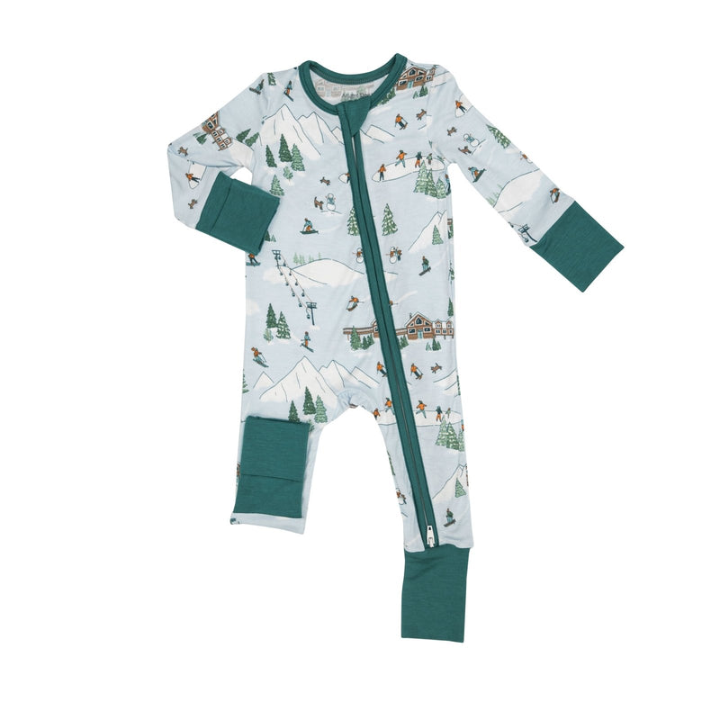 Angel Dear 2 Way Zipper Romper, Winter Fun Skiing - Flying Ryno