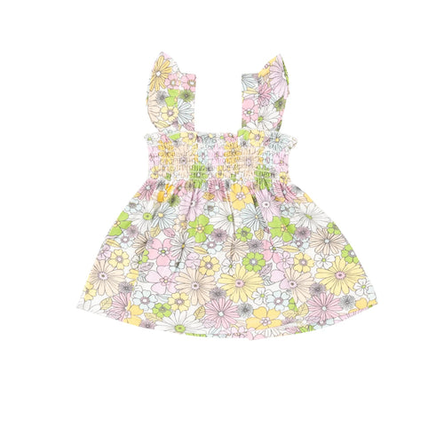 Angel Dear Mixed Retro Floral Ruffle Strap Smocked Top And Diaper Cover - Flying Ryno
