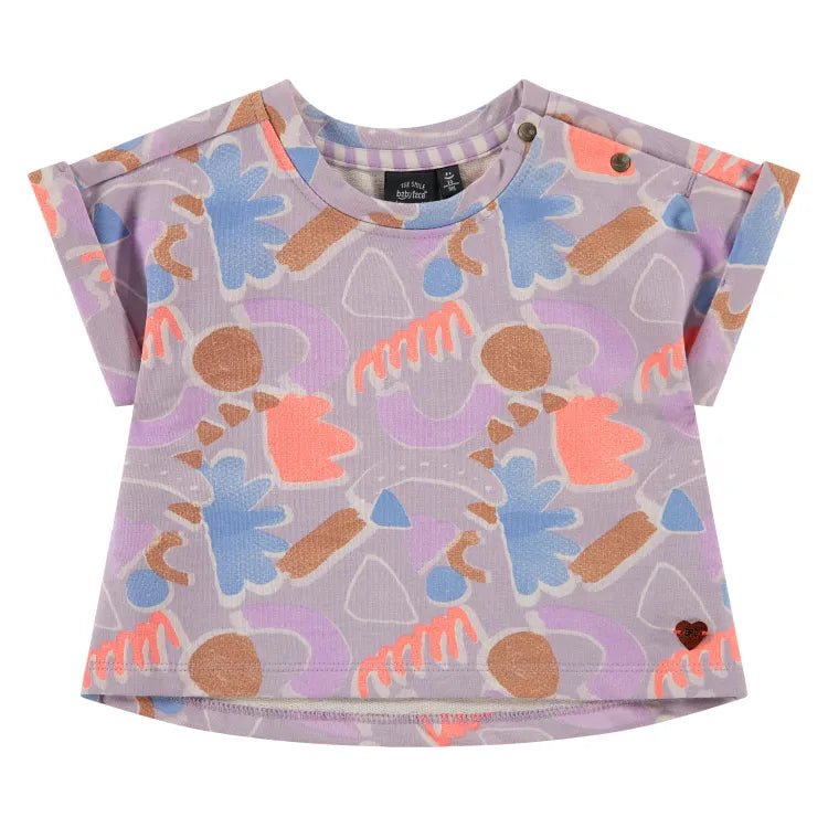Babyface Girls Purple Haze Short Sleeve Sweatshirt & Grapefruit Short Set - Flying Ryno