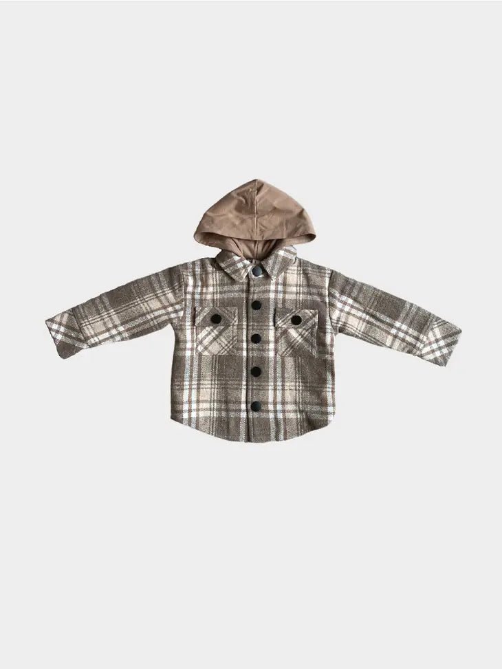 Babysprouts Hooded Shacket in Wheat - Flying Ryno