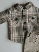 Babysprouts Hooded Shacket in Wheat - Flying Ryno