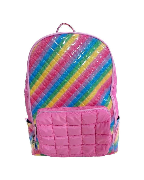Bari Lynn Quilted Rainbow Fuchsia Backpack - Flying Ryno