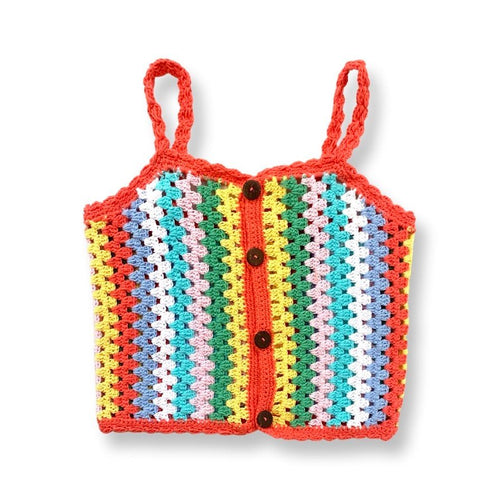 Bela & Nuni Top Crochet and Skirt Crochet Set, Stripes 7 Colour - Flying Ryno