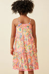 Hayden Girls Textured Abstract Floral Pom Pom Hem Dress - Flying Ryno