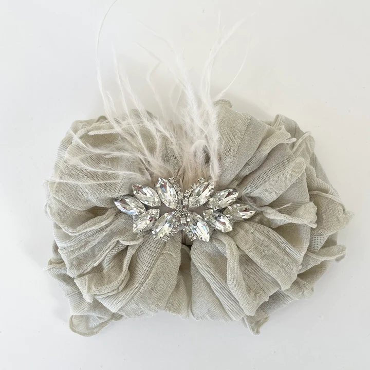 In Awe by Rockin Royalty Fancy Feather Ruffled Headband - Flying Ryno