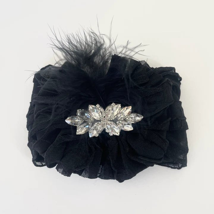 In Awe by Rockin Royalty Fancy Feather Ruffled Headband - Flying Ryno
