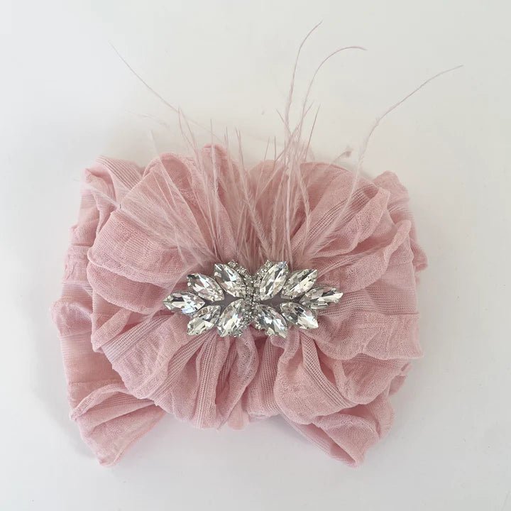 In Awe by Rockin Royalty Fancy Feather Ruffled Headband - Flying Ryno