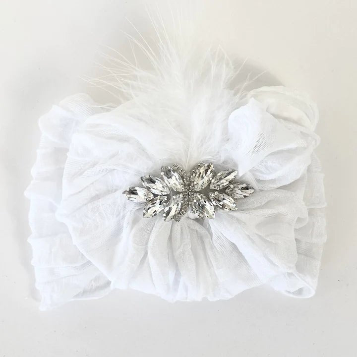 In Awe by Rockin Royalty Fancy Feather Ruffled Headband - Flying Ryno