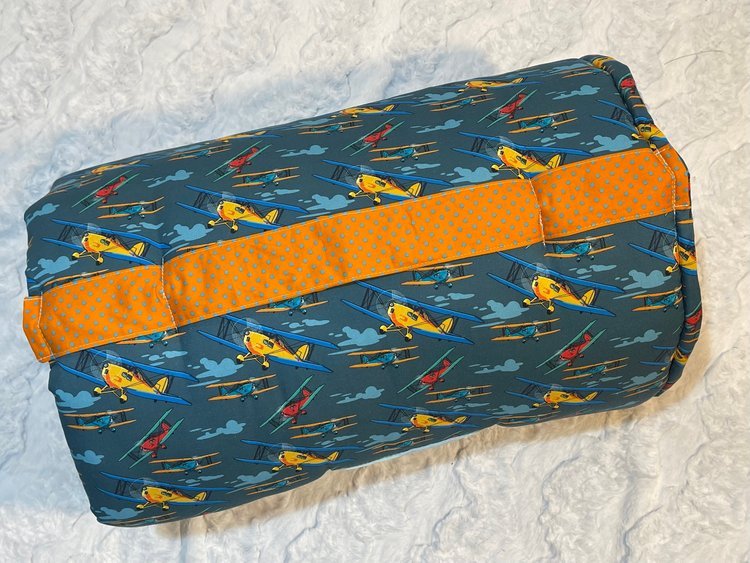 Janiebee Quilted Nap Mat Airplanes Cooper One of a Kind - Flying Ryno