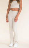Kaveah Hacci Ribbed Bell Bottom Pant, Oatmeal - Flying Ryno
