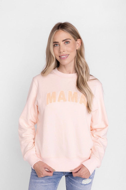 LE LA LO Mama Chenille Sweatshirt - Light Pink - Flying Ryno