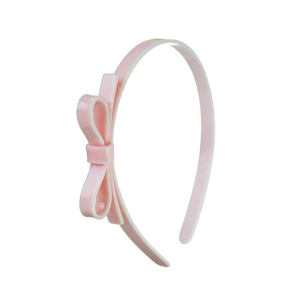 Lilies & Roses NY Thin Bow Pale Pink Headband - Flying Ryno
